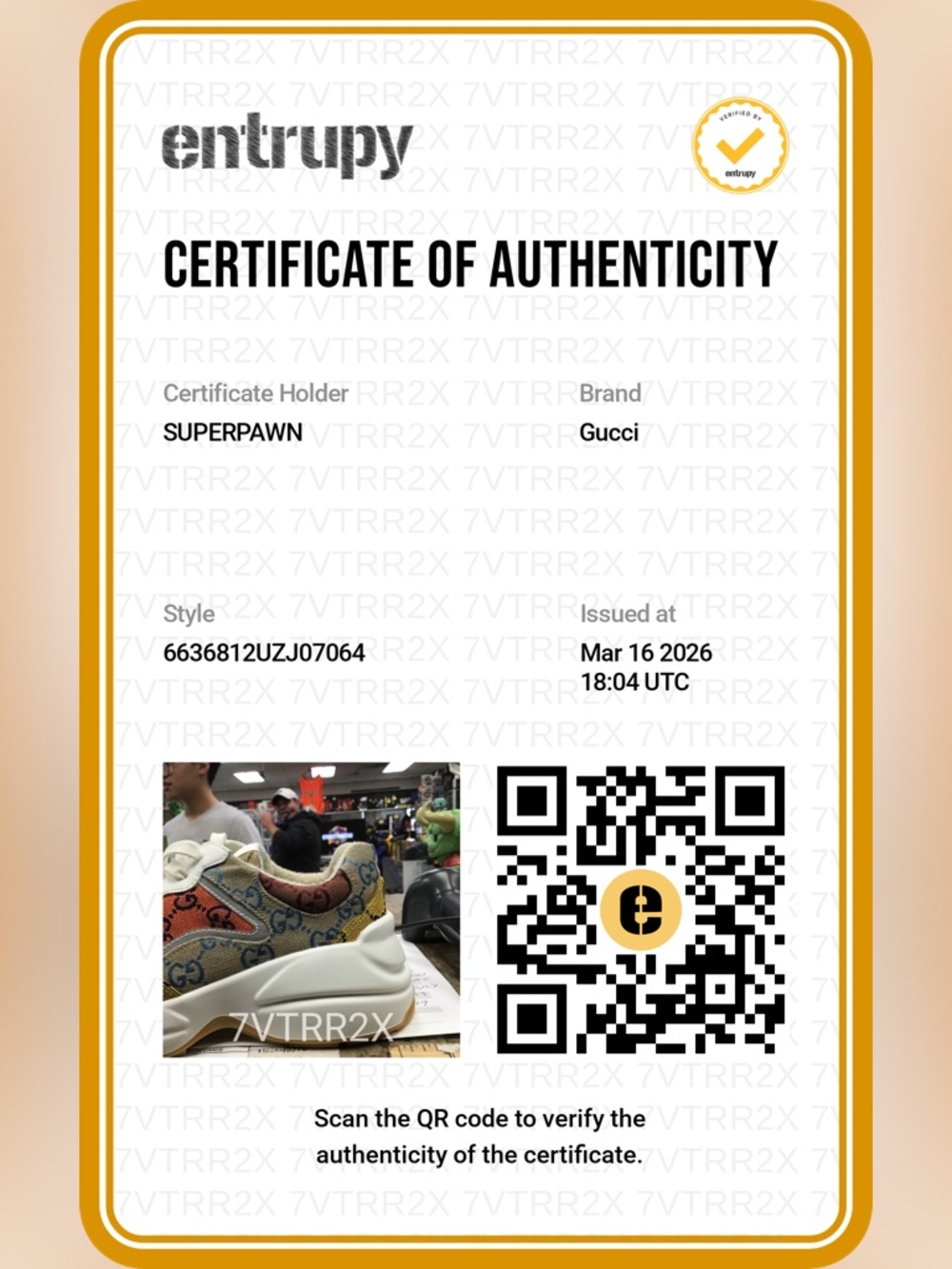 Gucci Rhyton GG Monogram Canvas Sneaker Shoes Size 36+ (US 6.5) - Picture 2 of 16